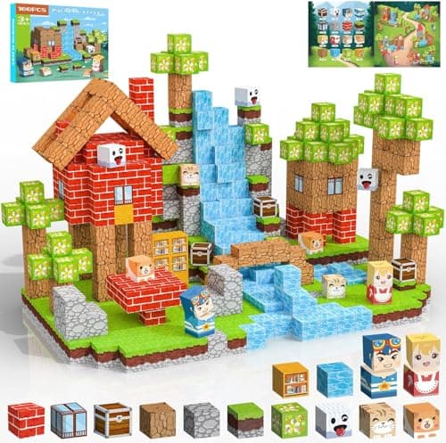 Imagen de Crifeton Bloques Magneticos Construccion Niños 100 Piezas 2CM 3+ Magneticas,Juego Magnetic Blocks Tiles Construcción,Juguetes Montessori para Niños4 5 6 7 8 9 10 11 12Regalos de Cumpleaños para Niñas en OfertitasTOP