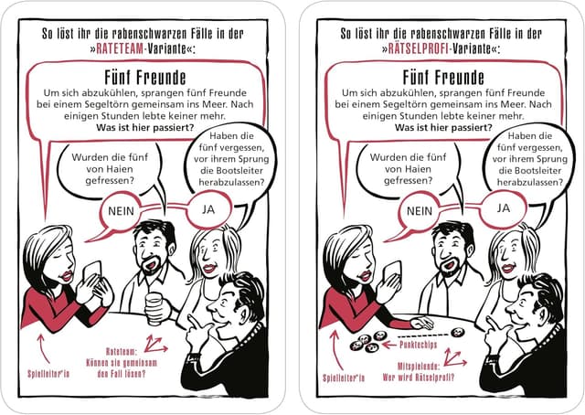 Detalle de Moses Black Stories Creepy! – 50 énigmes de crime à résoudre en équipe (jeu de cartes)