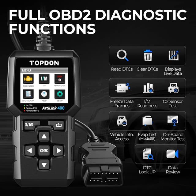 Detalle 2 de TOPDON AL400-E OBD2 Scanner for Engine Diagnostics