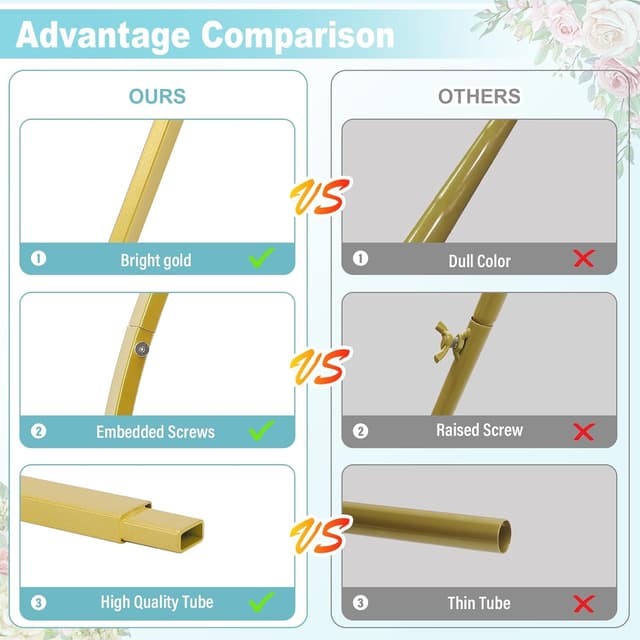 Thumbnail 3 de PlusFive Curved Wedding Arch Backdrop Stand 2m