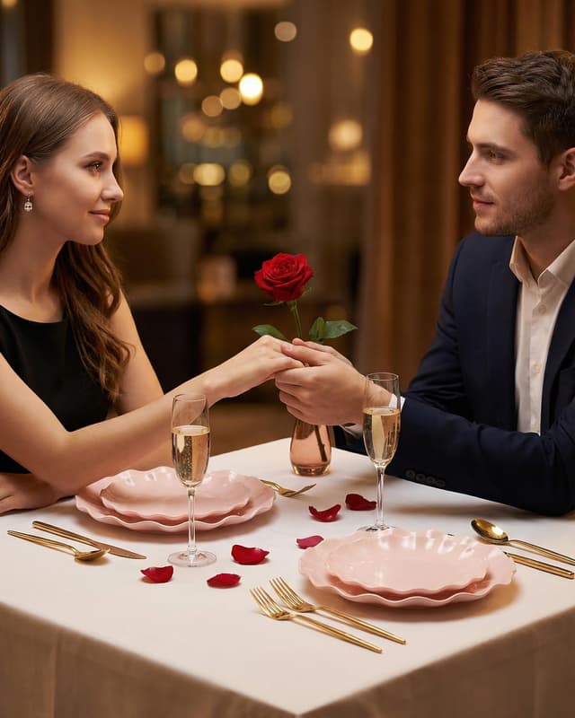 Detalle 2 de LIYH Pink Scalloped Party Plates 24 pcs 🍽