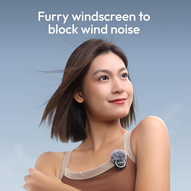 Detalle 2 de ULANZI A21 kabelloses Lavalier-Mikrofon-Set (2 Sender) für iPhone, Android & Vlog – Magnetdesign, 100 m Reichweite