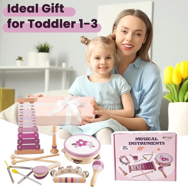 Thumbnail 6 de Kids wooden music set xylophone 8 keys