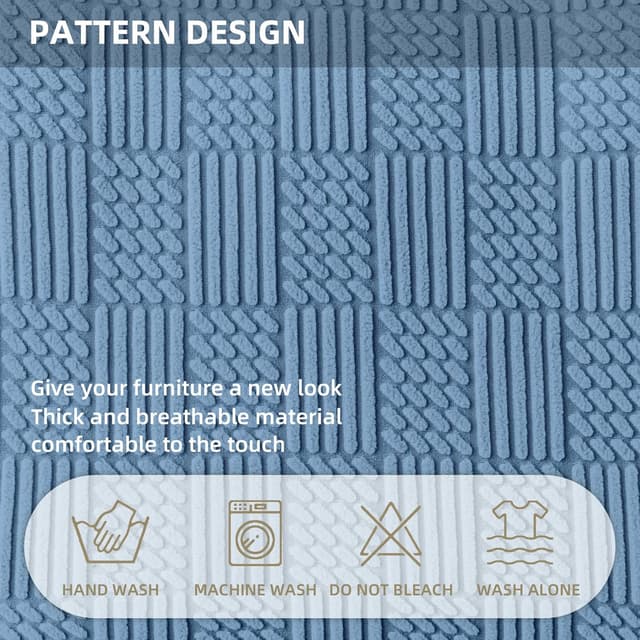 Thumbnail 4 de OKYUK Funda Sillón Relax 4 Piezas Lavables Azul Raya 🛋