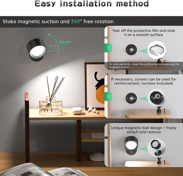 Detalle de LED Wall Lights remote, 2 pack 3000mAh