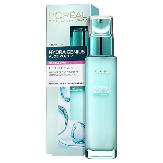Detalle de L'Oréal Paris Hydra Genius Aloe Water Feuchtigkeitsfluid (Aloe Water & Hyaluronsäure), 70 ml – Packung mit 2