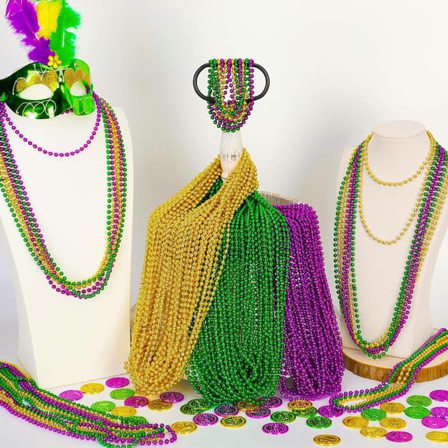 Detalle 2 de Huskein 33" Mardi Gras Beads 120PCS 🎭