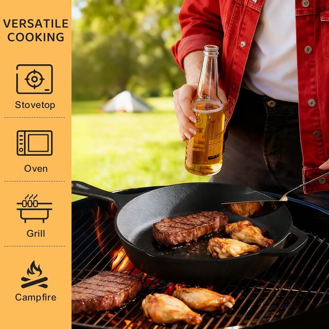 Detalle de EWFEN Cast Iron Skillet Set 3-Piece