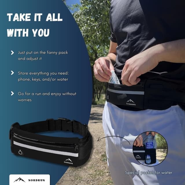 Detalle de Nordrun® Ceinture Running imperméable pour homme et femme avec porte-téléphone