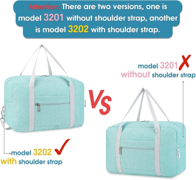 Detalle de Underseat Foldable Travel Duffel Bag for Ryanair Cabin Bags (40x30x20) – 20L Mint Green with Shoulder Strap