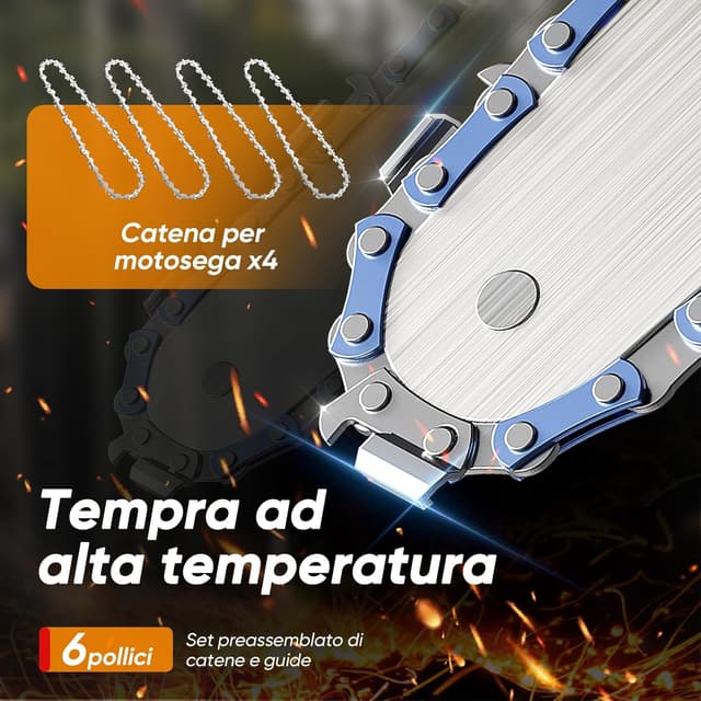 Detalle 2 de VIWKO Mini Motosega 6 Pollici 4000mAh