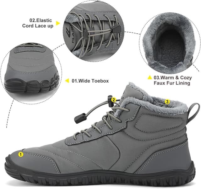 Thumbnail 2 de FLARUT Scarpe Invernali Barefoot a Punta Larga