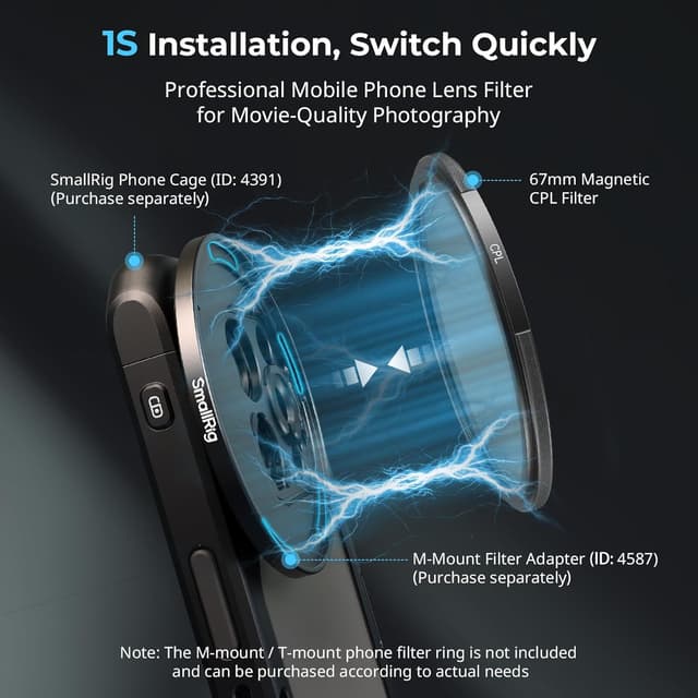 Detalle 2 de SMALLRIG 67mm Magnetischer CPL Filter 67 mm