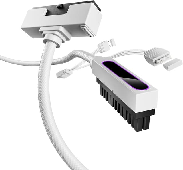 Detalle de AsiaHorse Hydrus 24-Pin ATX Verlängerungskabel (90° nach unten, 30 cm, 18AWG sleeved) – nur für ITX/Spezialbauten, Platz prüfen