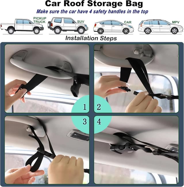 Detalle 2 de ViMOQi Double Layer Cargo Net for Van & Car Roof Storage (90 x 65 cm) — Foldable organiser