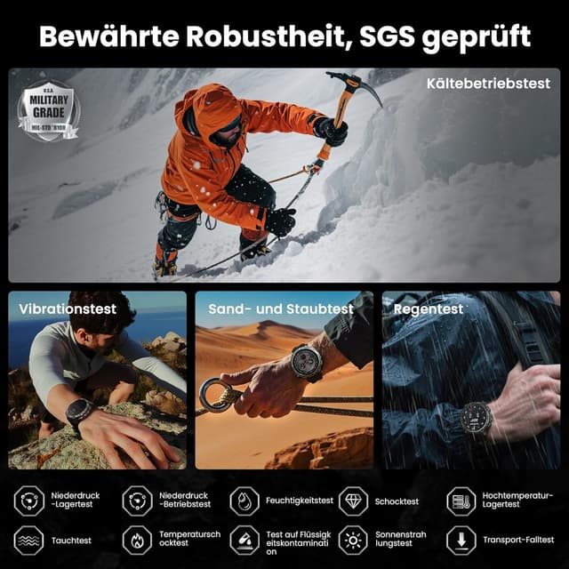 Detalle 2 de KOSPET Tank T4 Smartwatch mit GPS, 10ATM