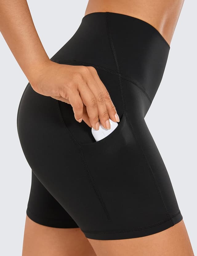 Detalle 2 de CRZ YOGA Donna Butterluxe d Pantaloncini Motociclista da 13 cm con vita alta e tasche laterali nero, taglia 44