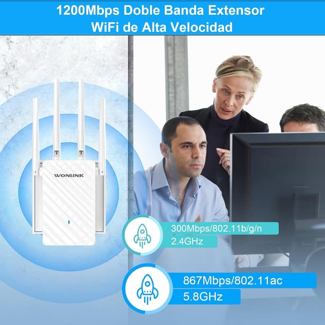 Detalle 2 de WONLINK Repetidor WiFi 1200 Mbps