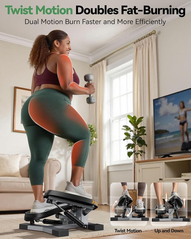 Detalle 2 de Sportsroyals Exercise Stair Stepper für Zuhause – Up-Down Swing Stepper mit Power Ropes for Bein/Arm/Butt Training, Home Office Fitness Exercise
Sportsroyals Exercise Stair Stepper für Zuhause – Up-…