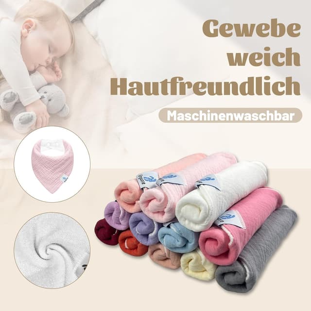 Detalle de Ghguole 12er Musselin-Lätzchen