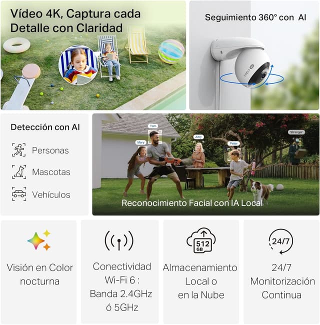 Detalle 2 de Tapo C560WS Cámara 4K 18×