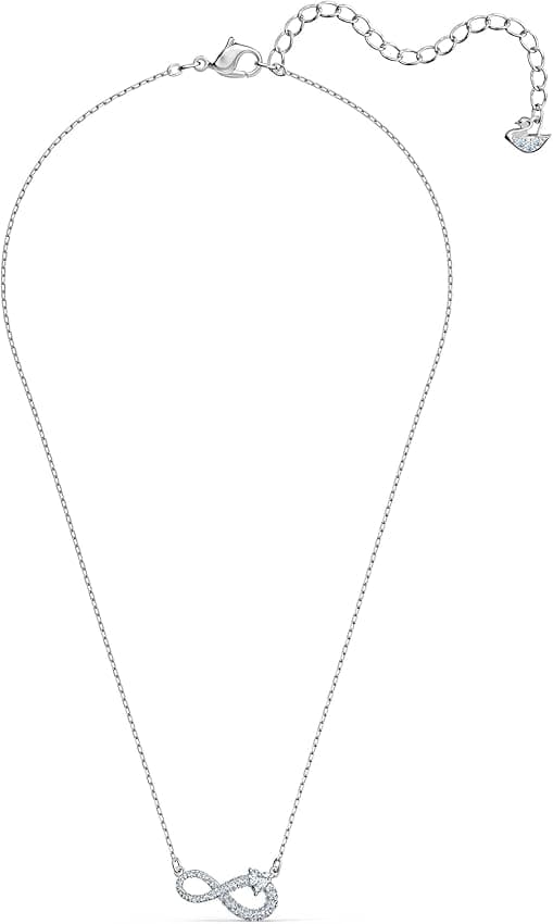 Detalle 2 de Swarovski Collar Infinity blanco, baño de rodio 💍