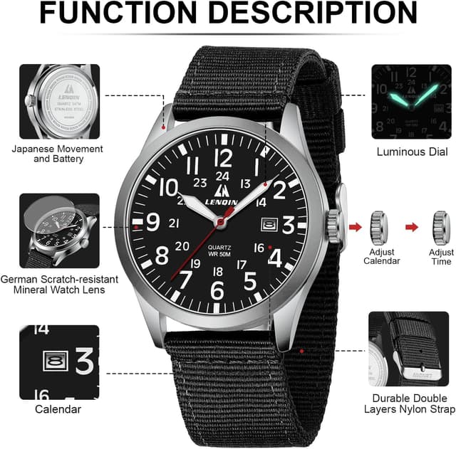Thumbnail 3 de LN LENQIN Military Sport Analog Watch