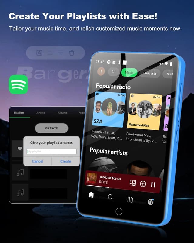 Thumbnail 4 de ZAQE M505 Reproductor MP3 80 GB con Bluetooth