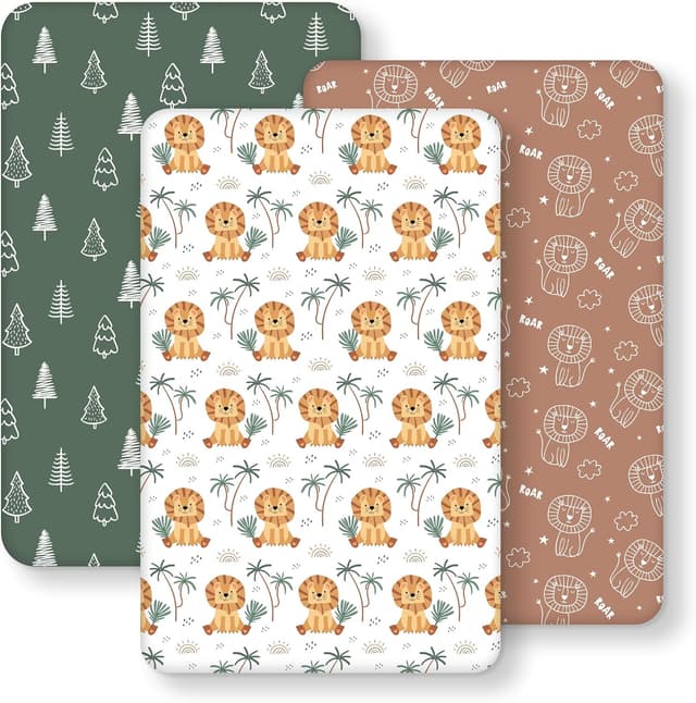 Detalle de FIEMOL Baby-Spannbettlaken fürs Beistellbett 55 x 90 cm – 3er-Set Mikrofaser