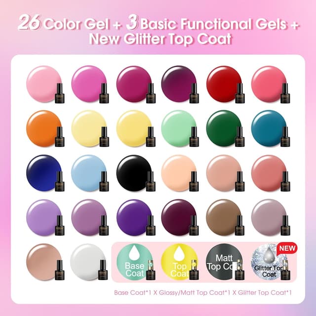 Detalle de ROSALIND 30pcs Gel Nail Set ๐จ