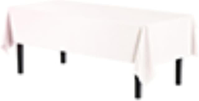 Detalle de Exquisite 12-Pack White Plastic Tablecloths (54x108 Rectangular) Value Pack