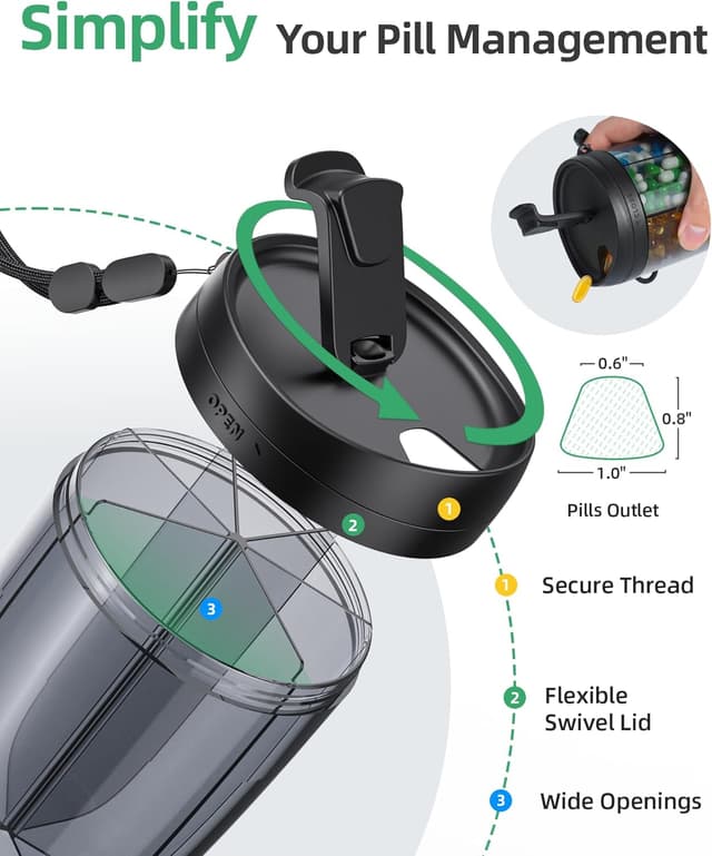Thumbnail 2 de PULIV Large Pill Bottle Organizer with 20 Labels ๐