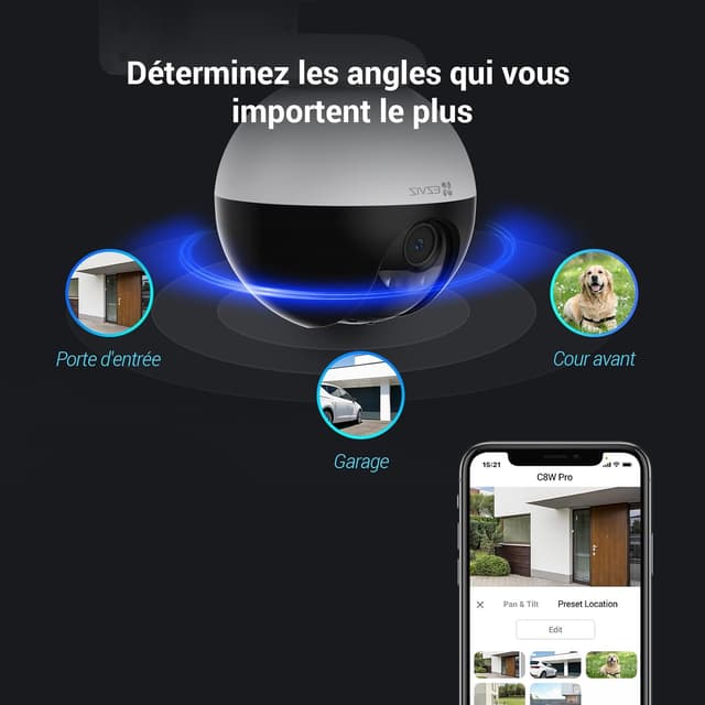 Detalle 2 de EZVIZ C8W Pro 5MP caméra extérieure