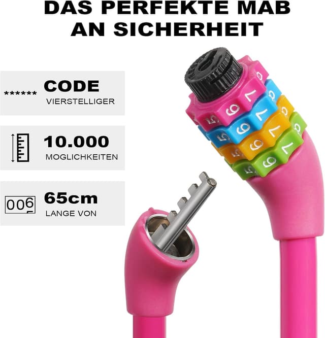 Detalle 2 de Ainiv 4-Digit Bicycle Lock 65cm