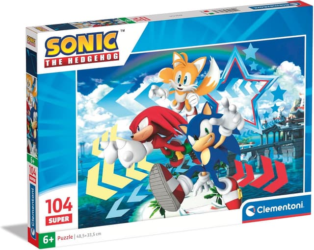 Detalle de Clementoni Supercolor Puzzle Sonic (27267) – 104 Teile, ab 6 Jahren