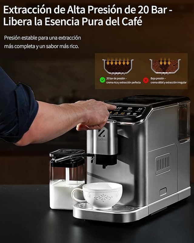 Detalle 2 de ZACHVO Cafetera superautomática 1,5 L