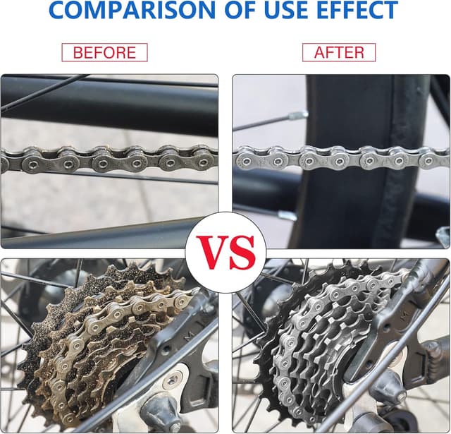 Detalle 1 de WEIDMAX Fahrrad Kettenreiniger Set 6-in-1 mit Kettenöl und 300-ml-Reiniger-Spray