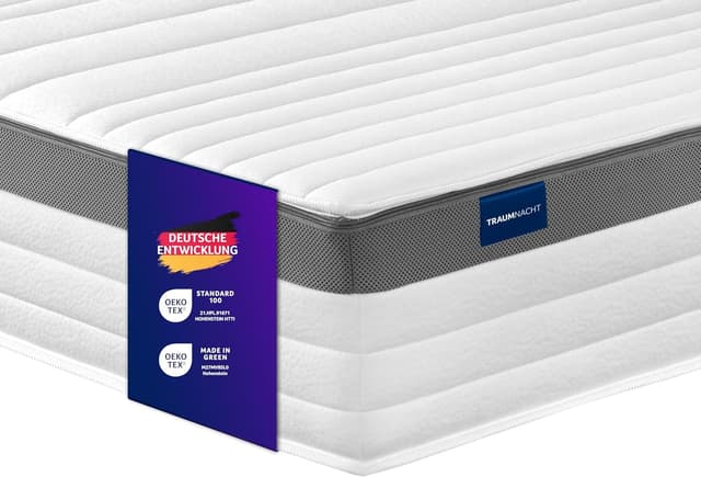 Detalle de Traumnacht Premium 7‑Zonen 500er Tonnentaschenfederkernmatratze 140x200