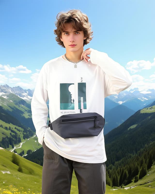 Detalle 2 de Marsupio uomo donna con tasche