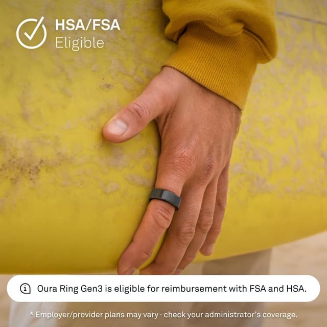 Detalle de Oura Ring Gen3 Heritage, misura 13 Stealth: smart ring per sonno, frequenza cardiaca e fitness