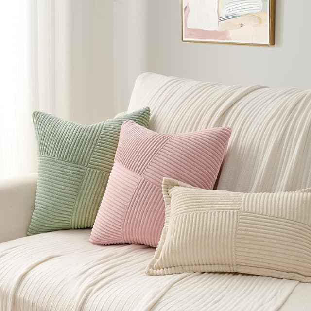 Detalle de Topfinel Kissenbezug 50x50 Altrosa im 2er-Set aus Kordsamt