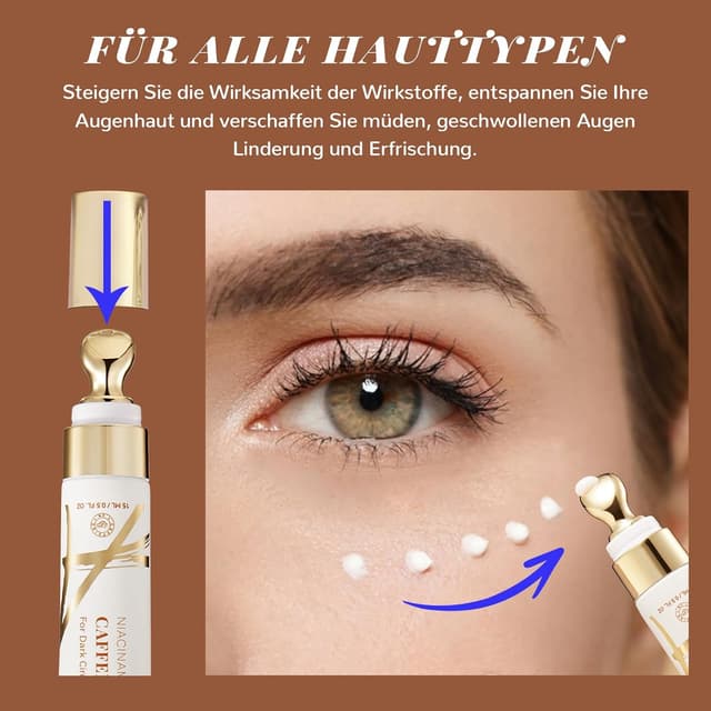 Thumbnail 6 de ANAiRUi Koffein Niacinamid-Augencreme mit Augenroller gegen dunkle Augenringe & Schwellungen