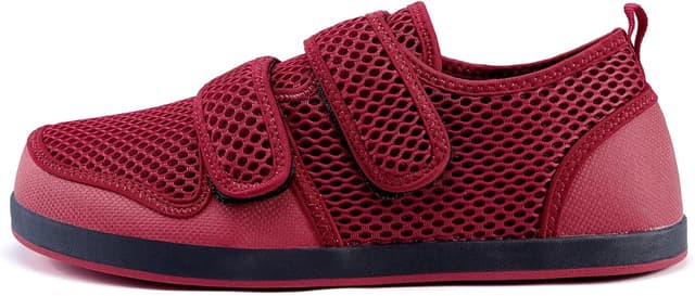 Detalle de Diabetiker Hausschuhe (Herren & Damen) Arthritis/Ödem – verstellbare Klett-Sandalen in Rot, Größe 5 (UK)