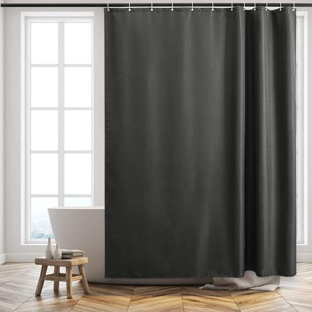 Detalle de Furlinic tenda doccia antimuffa in poliestere grigio scuro 180x200 cm con 12 ganci
