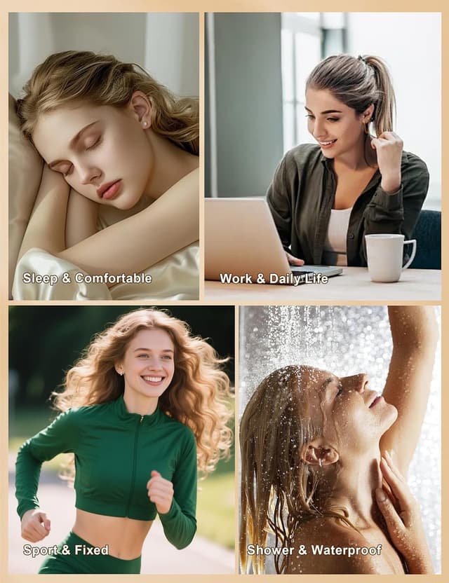 Thumbnail 6 de TINGN Hypoallergene 14K vergoldete Creolen & Ohrstecker-Set (6er-Pack) für mehrere Piercings