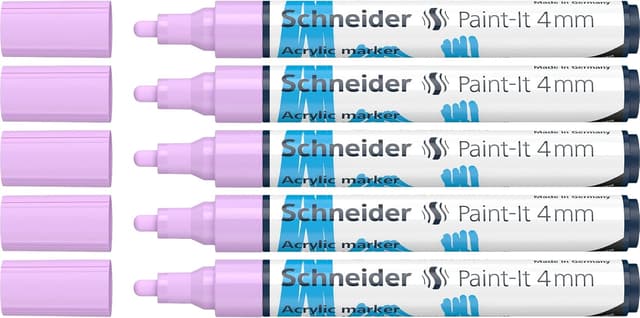 Thumbnail 6 de Schneider Paint-It Acrylstifte 120202 im 5er Pack, rot – deckender Acrylmarker mit 4 mm Rundspitze