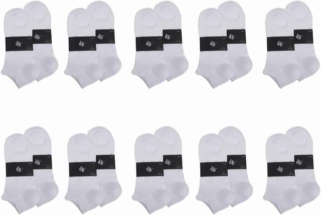 Thumbnail 6 de Sneaker Socken Herren & Damen – Premium 10 Paar Sneaker-Socken aus Baumwolle (kurz), Schwarz/Weiß/Grau