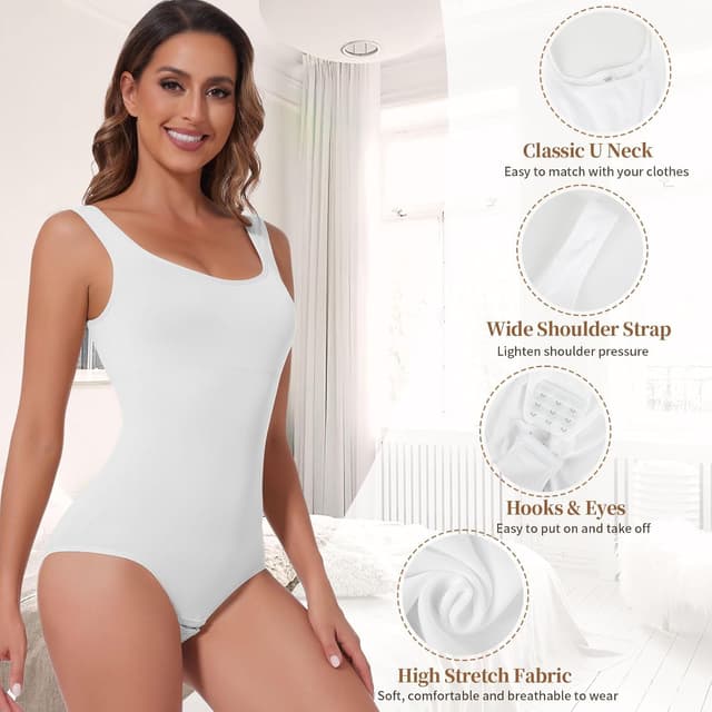 Detalle 2 de Joyshaper Shapewear Damen Body Shaper „Bauchweg“ – formender Miederbody mit Tank-Top-Optik