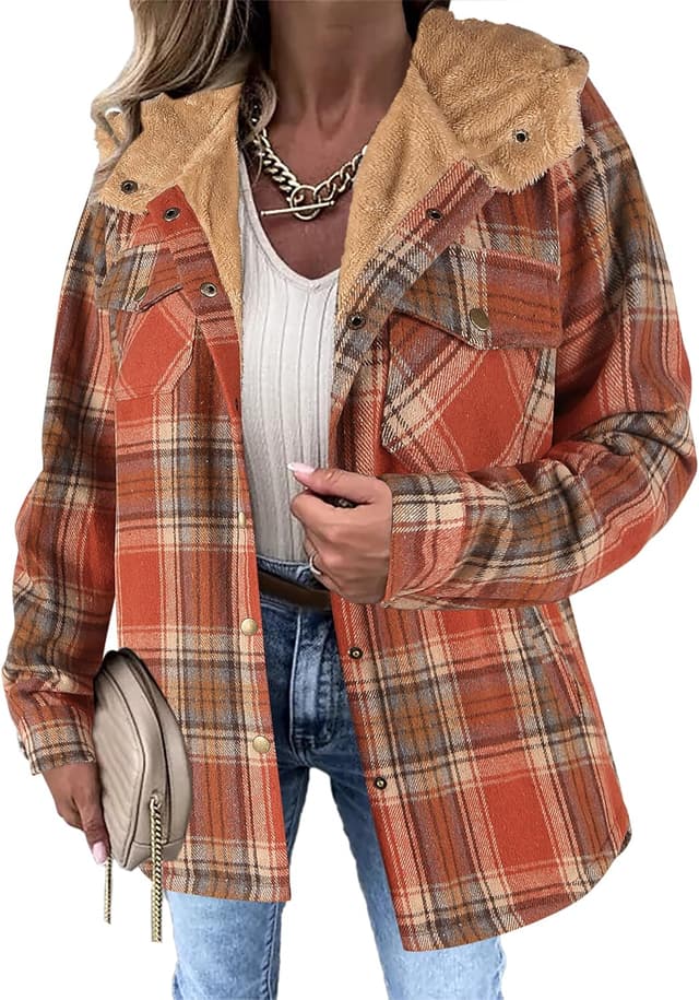Detalle de Zeagoo Women's Plaid Fleece Jacket