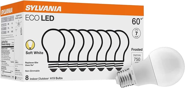 Detalle de Sylvania A19 ECO LED Bulb 9W 8-Pack